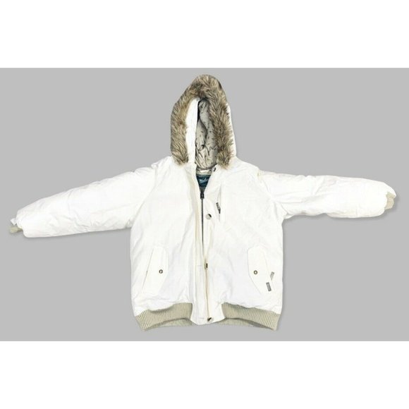 Woolrich Jackets & Blazers - Woolrich Parka Jacket W/ Faux Fur Hood Cream & Tan Women’s XL Full Zip & Button